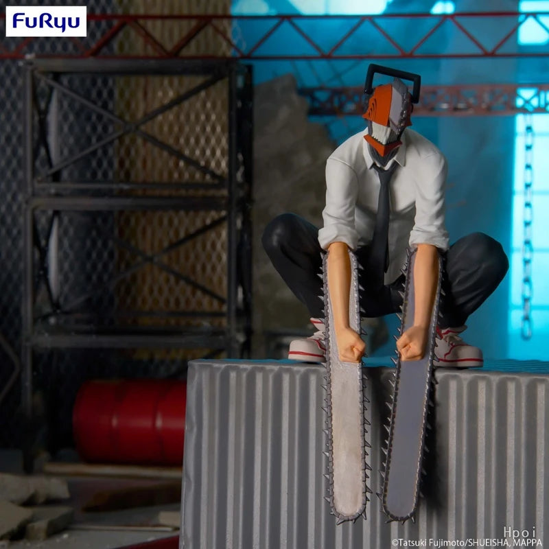 Bandai 14cm Chainsaw Man Noodle Stopper Anime Figure – Denji & Power Sitting PVC Collectible Model Statue for Noodle Lids & Desk Decor - Product Photo 5