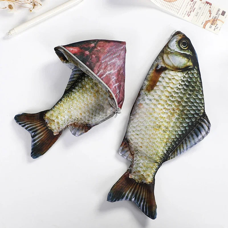 Novelty Fish Pencil Pouch – Funny Student Stationery & Pen Storage Organizer - 1pc - China Mainland