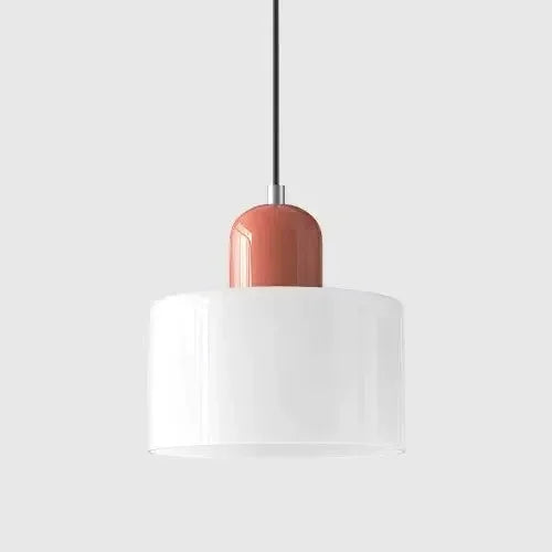 Vintage Stained Glass Chandelier Light Fixture – Modern Retro E27 Pendant Lamp in Pink, Orange, Green & White - Warm White - White2