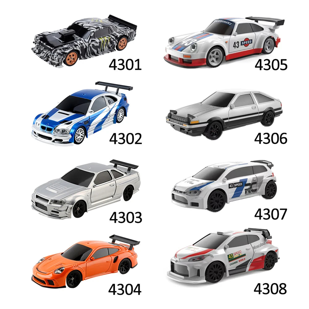 JIKEFUN 1/43 4WD Mini RC Drift Racing Car – Upgraded Gyro Assist, 2.4G High-Speed Radio Control RTR Vehicle with Rechargeable Battery - Product Photo 2