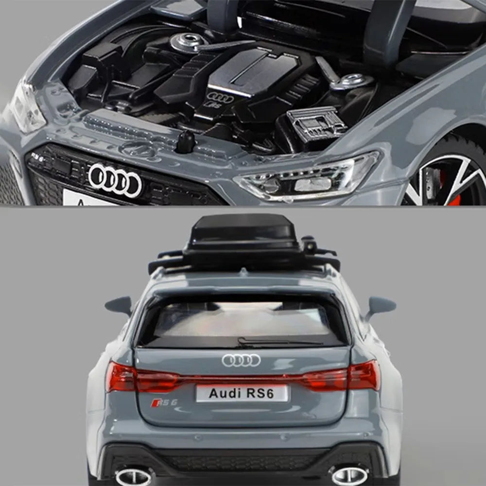 RMZ City 1:32 Audi RS6 Avant Alloy Diecast Car Model – Interactive Sound, LED Headlights & Opening Doors Toy for Kids & Collectors - Product Photo 5