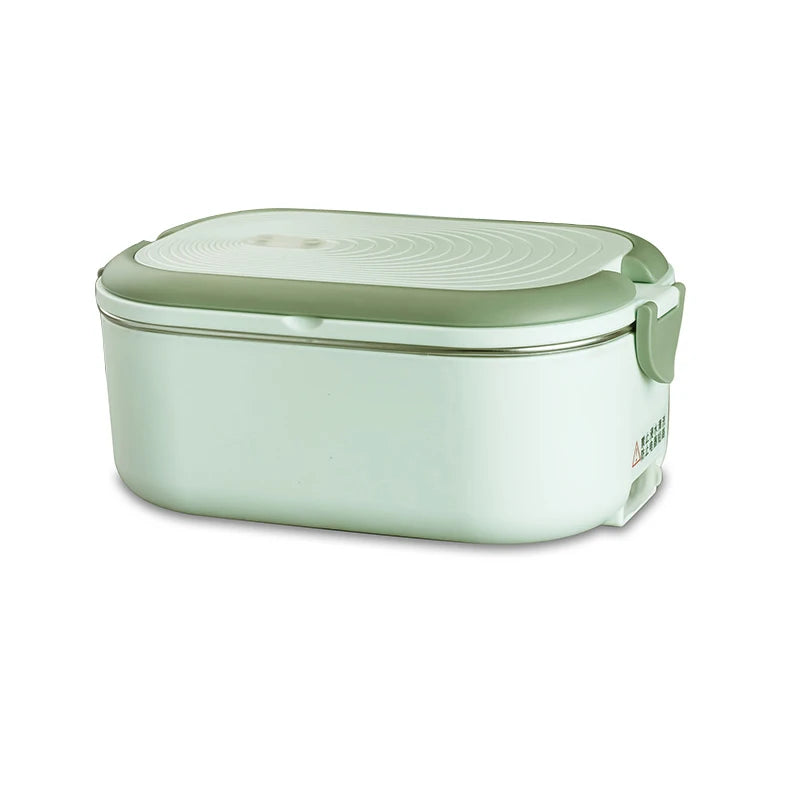18W Electric Food Heating Lunch Box – 304 Stainless Steel Thermostatic Heater (110V/220V) - Green - 220V - EU Plug