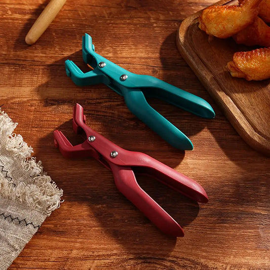 Non-Slip Anti-Scalding Bowl Clamp – Ergonomic Silicone & Nylon Kitchen Plate Gripper Tool - Product Photo 1