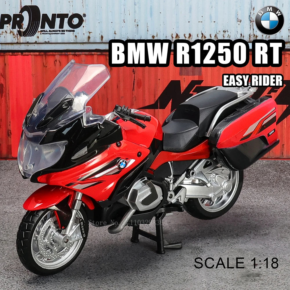 MSZ 1:18 Scale Diecast Alloy Motorcycle Model – Replica Suzuki GSX-R1000 & Yamaha YZF-R1 Static Display Superbike - 1-18 BMW R1250 RT 1