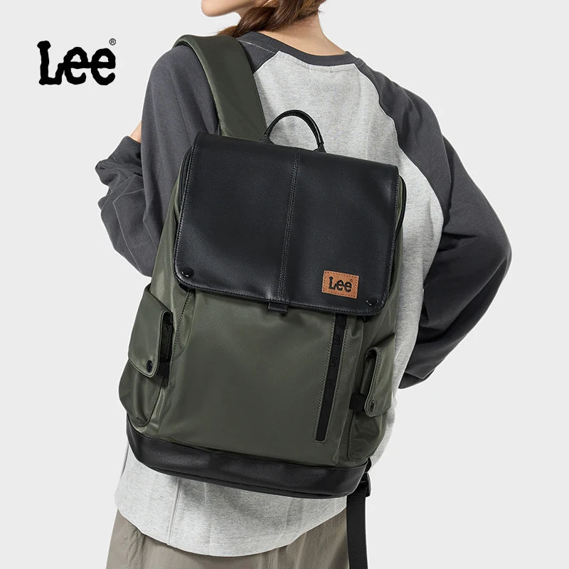 LEE Korean Style Flip Leather Backpack | 16 Inch Laptop Bag - Product Photo 5