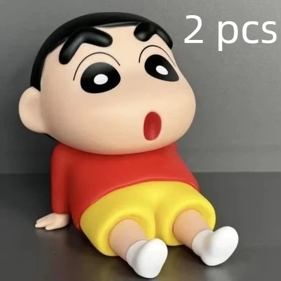 Crayon Shin-chan Anime Mobile Phone Stand – Bandai Desktop Figure Ornament - A 2 pcs