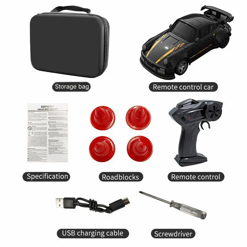 2026 New Kf20 1:64 Drift Rc Car Four-wheel Remote-Controlled Racing Car Full Proportions Desk Competition Toy Boys Ideal Gifts. - KF20-A-Storage bag. 2