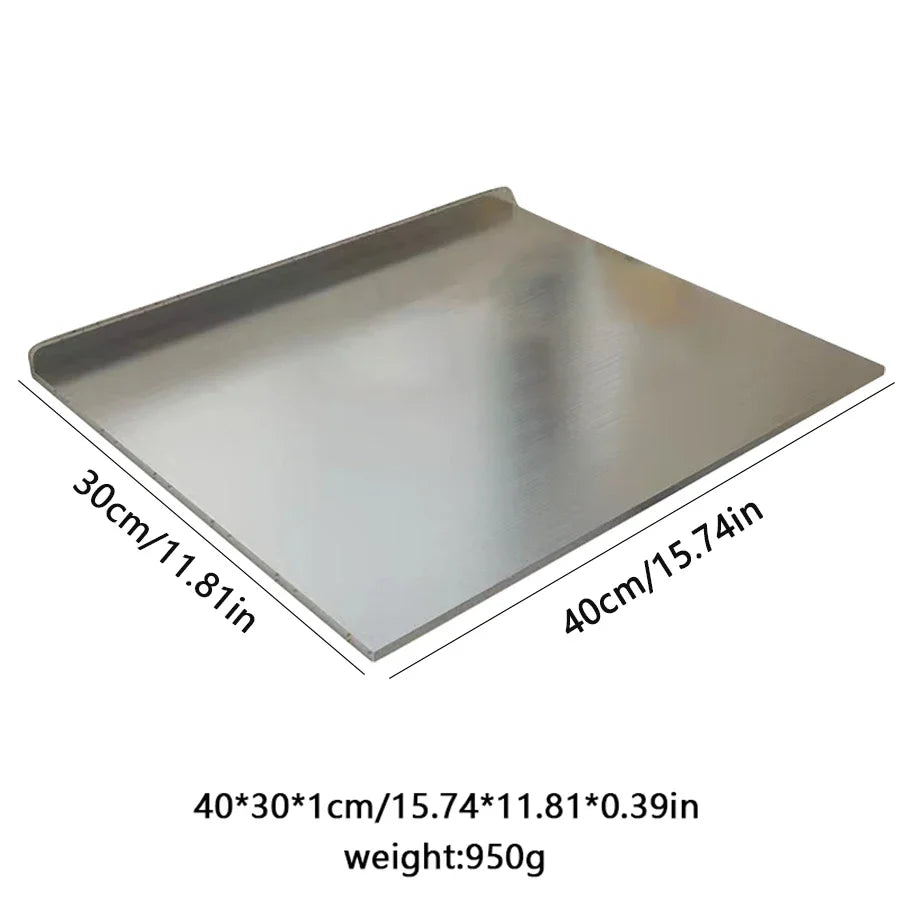 Stainless Steel L-Shaped Countertop Cutting Board – Antibacterial Kneading & Chopping Board for Kitchen - 1PC silver S