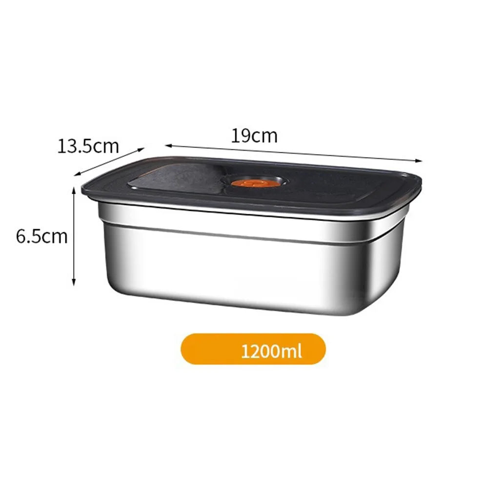 Heavy-Duty Stainless Steel Lunch Box – Large Capacity Refrigerator Storage Box (600ml–3200ml) - 1200ML