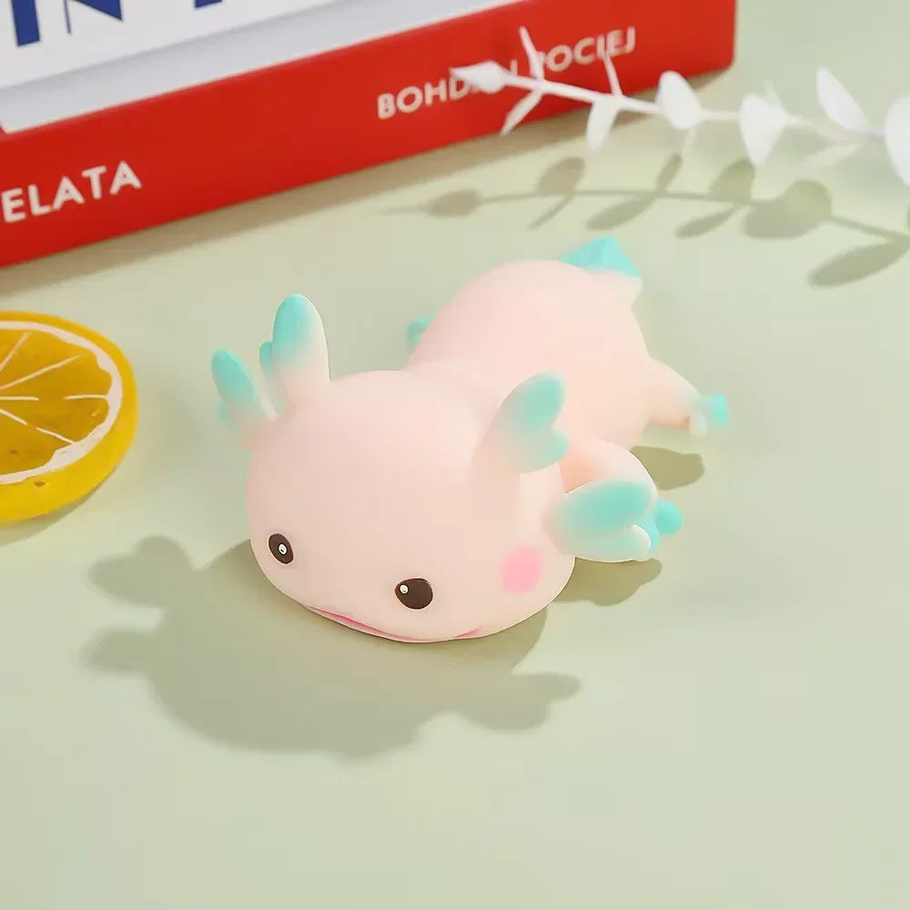Axolotl Squeeze Ball Antistress Squishy Set – Cute Fish Slow Rising Stress Relief & Stretch Fidget Toy for Kids & Adults (1-4 Pcs) - Pink