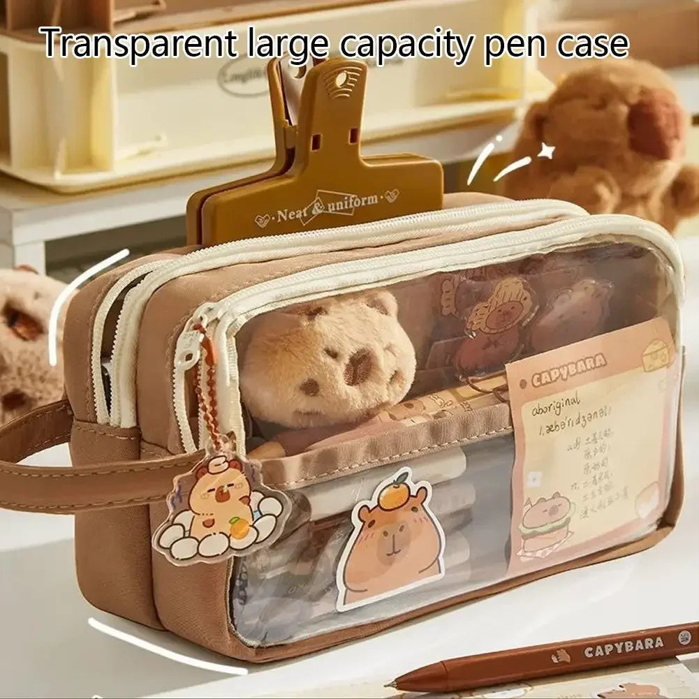 Cute Capybara 5-Layer Large Capacity Pencil Case - Product Photo 1