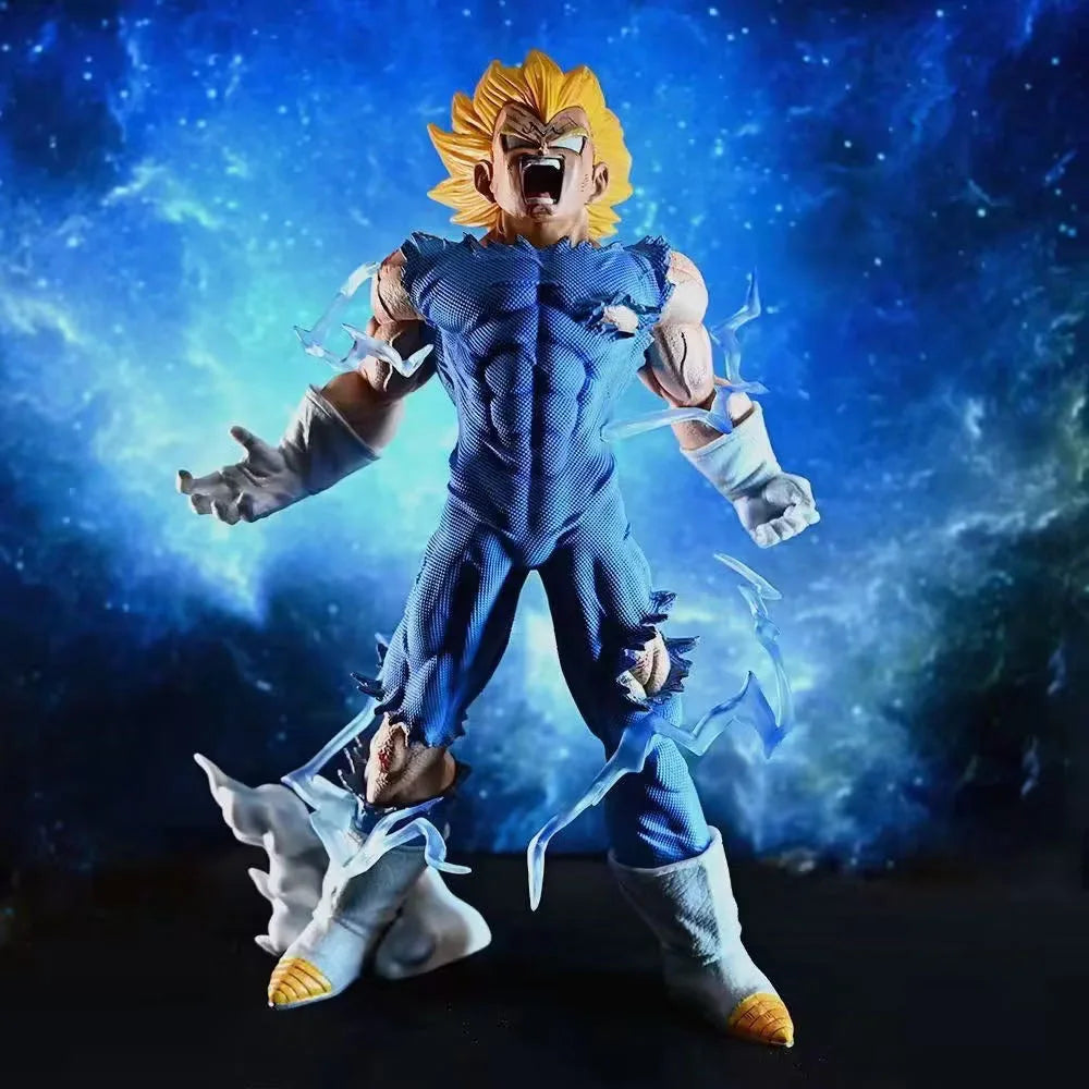 Bandai 27cm Dragon Ball Z Majin Vegeta Action Figure – Super Saiyan Self-Destruct Moment 1/12 Scale PVC Collectible Model Statue - Product Photo 2
