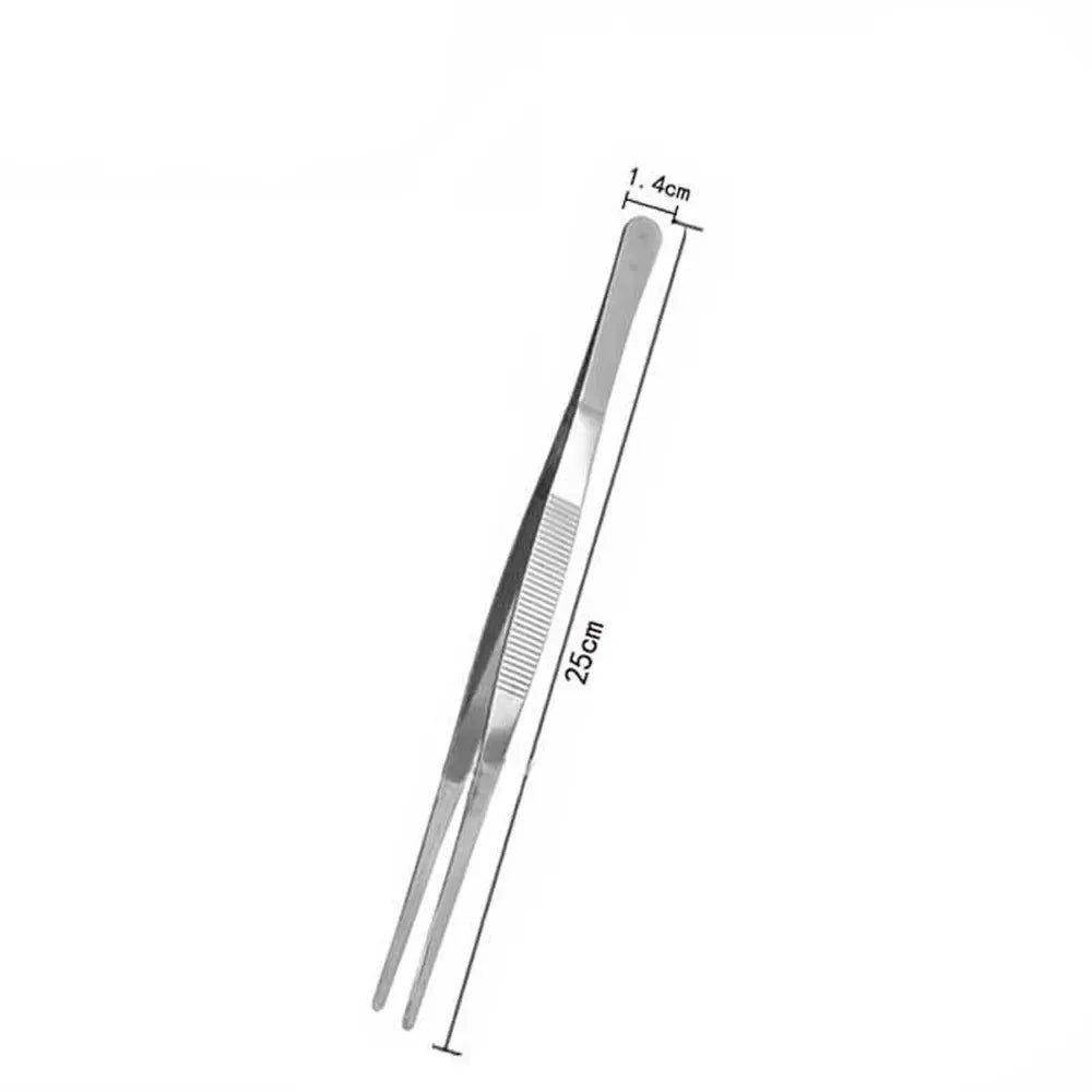 Multifunction Stainless Steel Grill Tongs – Precision Churrasco Tweezers Clip for BBQ, Buffet & Kitchen - 25cm