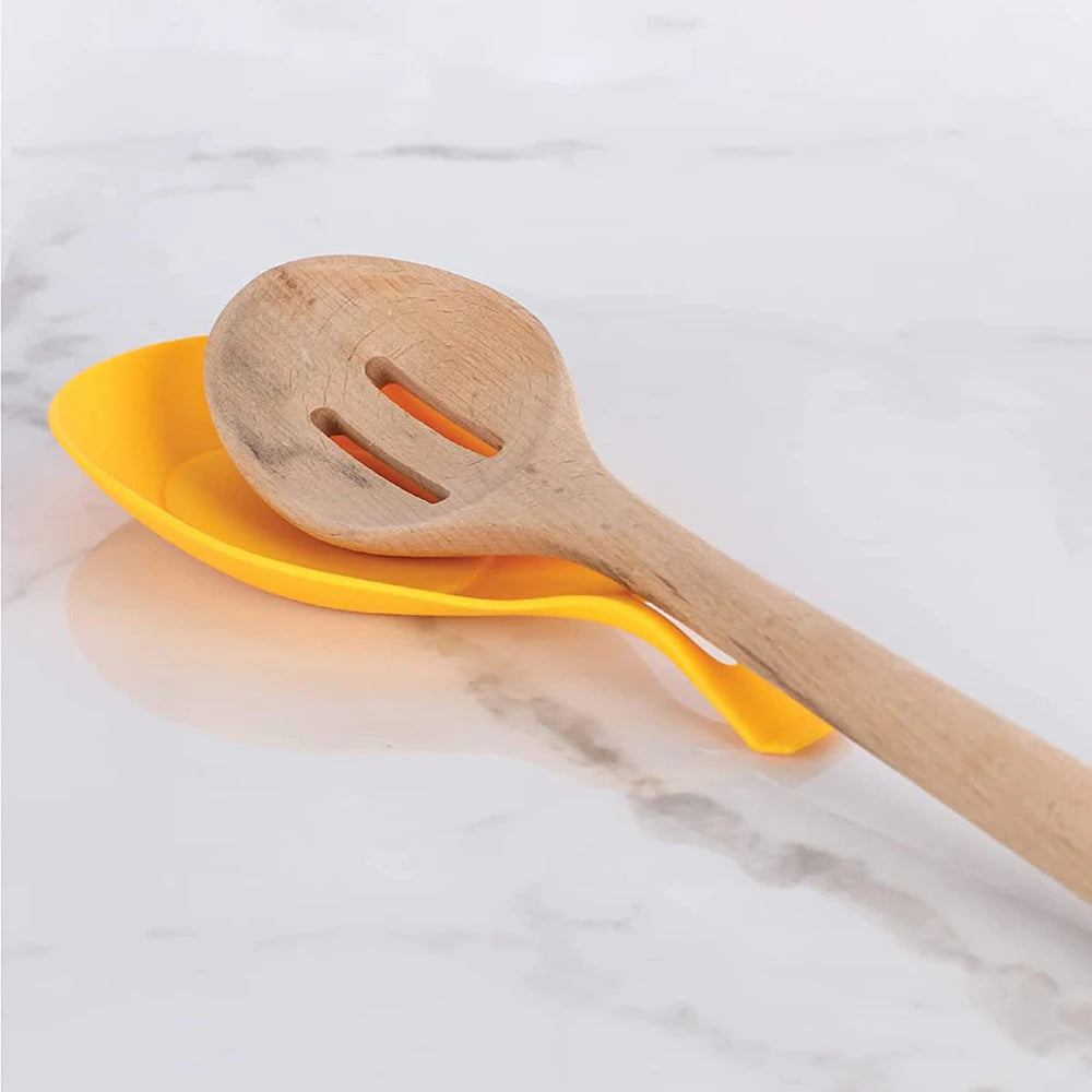 Stain-Proof Silicone Stovetop Spoon Holder – Heat Resistant Kitchen Utensil Placemat Tray with Hanging Hole - Product Photo 2