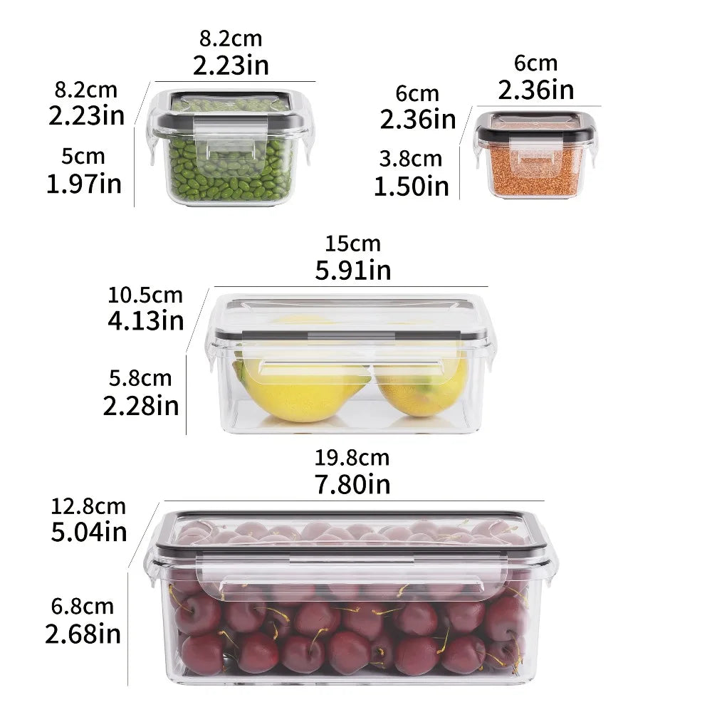 8-PC Airtight Food Storage Container Set – BPA-Free PP Plastic Kitchen Organizer for Dry Goods, Fruit & Veggies - Product Photo 3