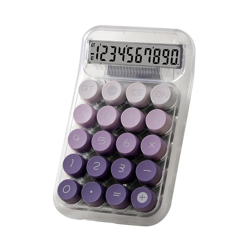 Cute Transparent Gradient Desktop Calculator – Portable 10-Digit Office & School Calculator - Product Photo 5