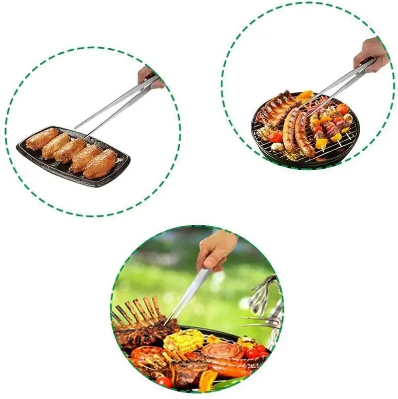 Multifunction Stainless Steel Grill Tongs – Precision Churrasco Tweezers Clip for BBQ, Buffet & Kitchen - Product Photo 4
