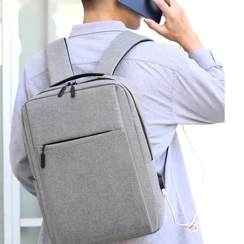 Ergonomic Waterproof Laptop Backpack – Business & School Travel Bag with USB Charging - GRAY - 16 inches