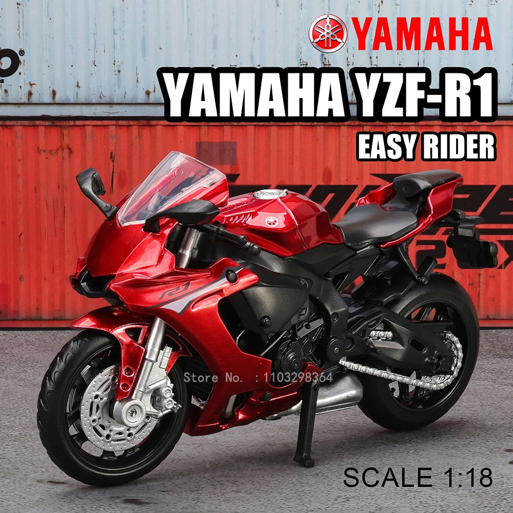 MSZ 1:18 Scale Diecast Alloy Motorcycle Model – Replica Suzuki GSX-R1000 & Yamaha YZF-R1 Static Display Superbike - 1-18 YAMAHA YZF-R1 1