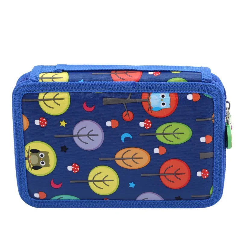 Multi-Slot Art Sketch Pencil Case (32/52/72 Slots) - Navy blue 32 hole