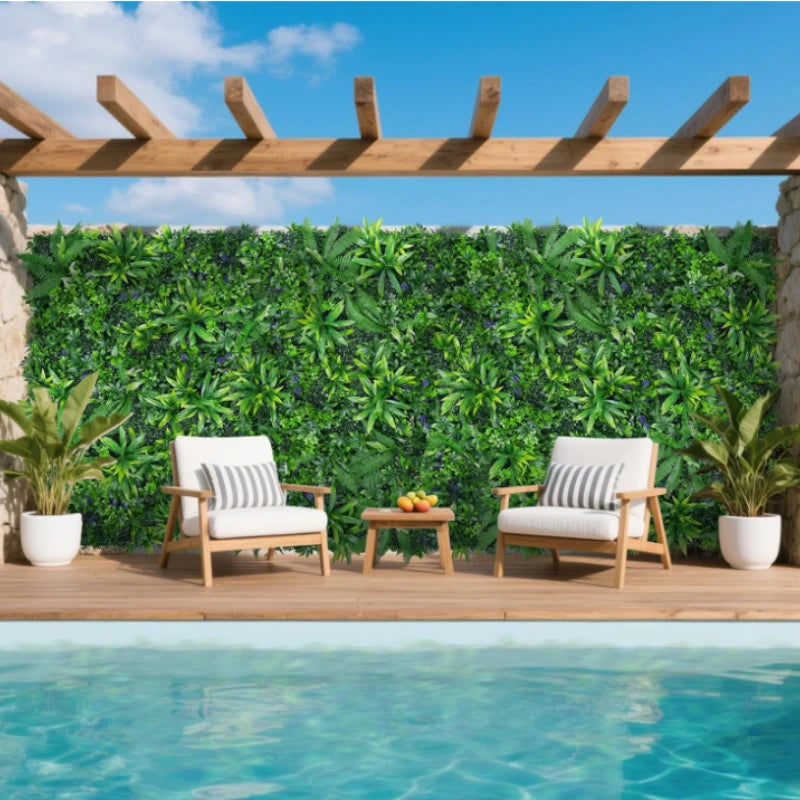 Artificial Boxwood Grass Wall Panel – Fake Plant Vertical Garden Backdrop for Home, Patio Privacy Fence & Wedding Decor - Product Photo 4