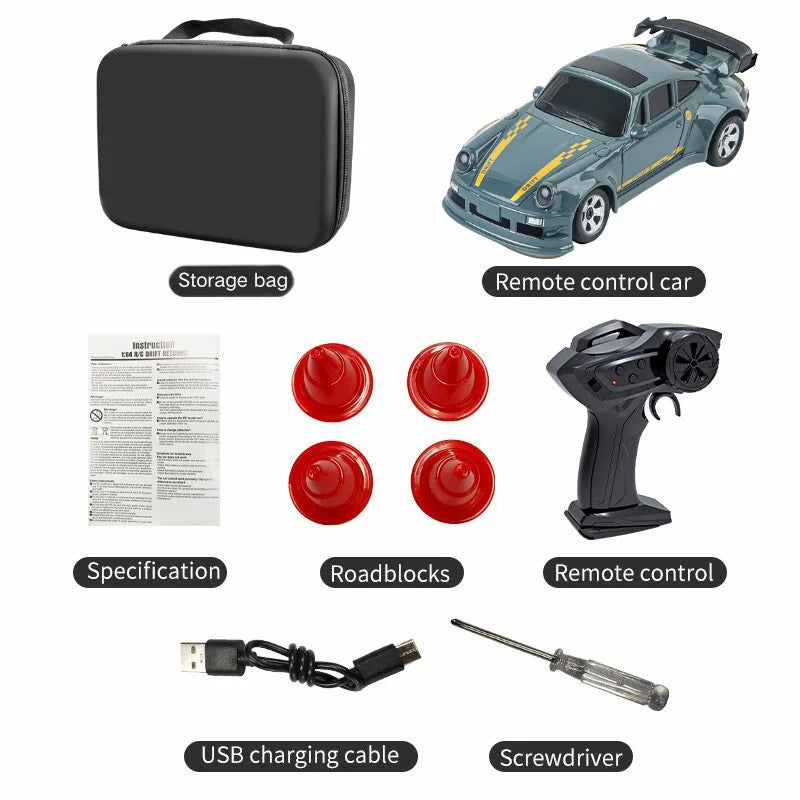 2026 New Kf20 1:64 Drift Rc Car Four-wheel Remote-Controlled Racing Car Full Proportions Desk Competition Toy Boys Ideal Gifts. - KF20-A-Storage bag.