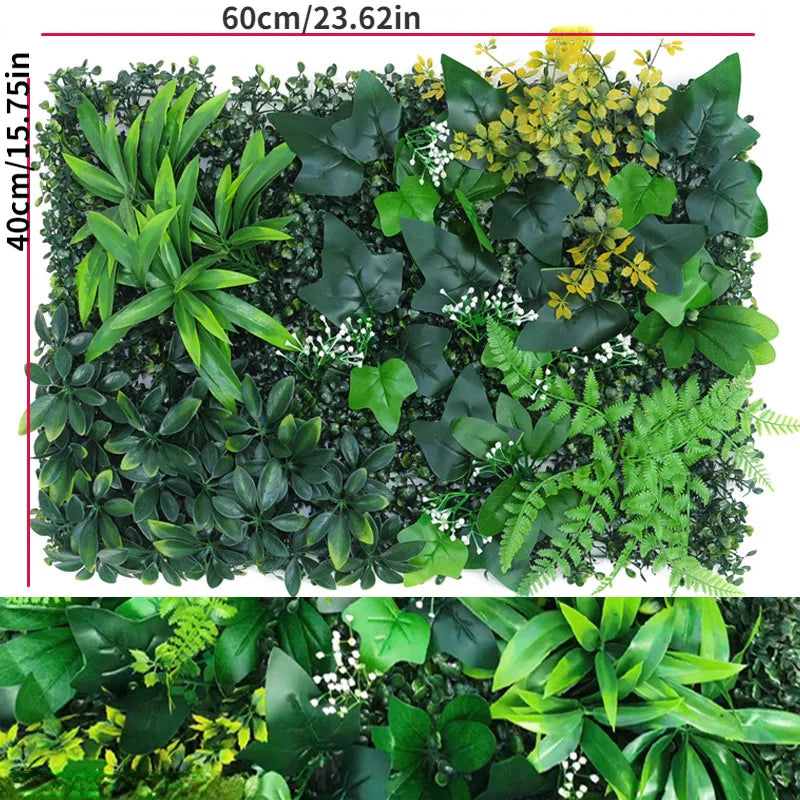 Artificial Boxwood Grass Wall Panel – Fake Plant Vertical Garden Backdrop for Home, Patio Privacy Fence & Wedding Decor - GM-01