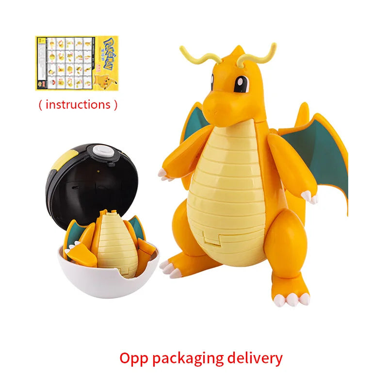 Takara Tomy Pokémon Action Figure & Pokeball Set – Pikachu, Charizard & Gyarados Statue - Dragonite