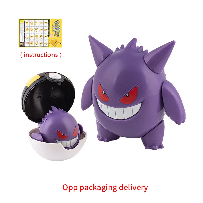 Takara Tomy Pokémon Action Figure & Pokeball Set – Pikachu, Charizard & Gyarados Statue - Gengar