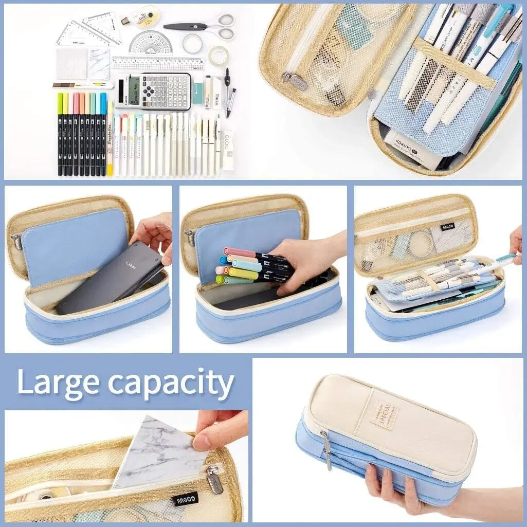 Purple Large Capacity Double Layer Pencil Case - Product Photo 5