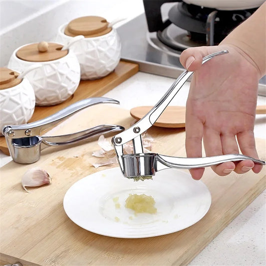 High Quality Stainless Steel Garlic Press & Mincer – Easy-Clean Ergonomic Fruit & Vegetable Crusher - Product Photo 1