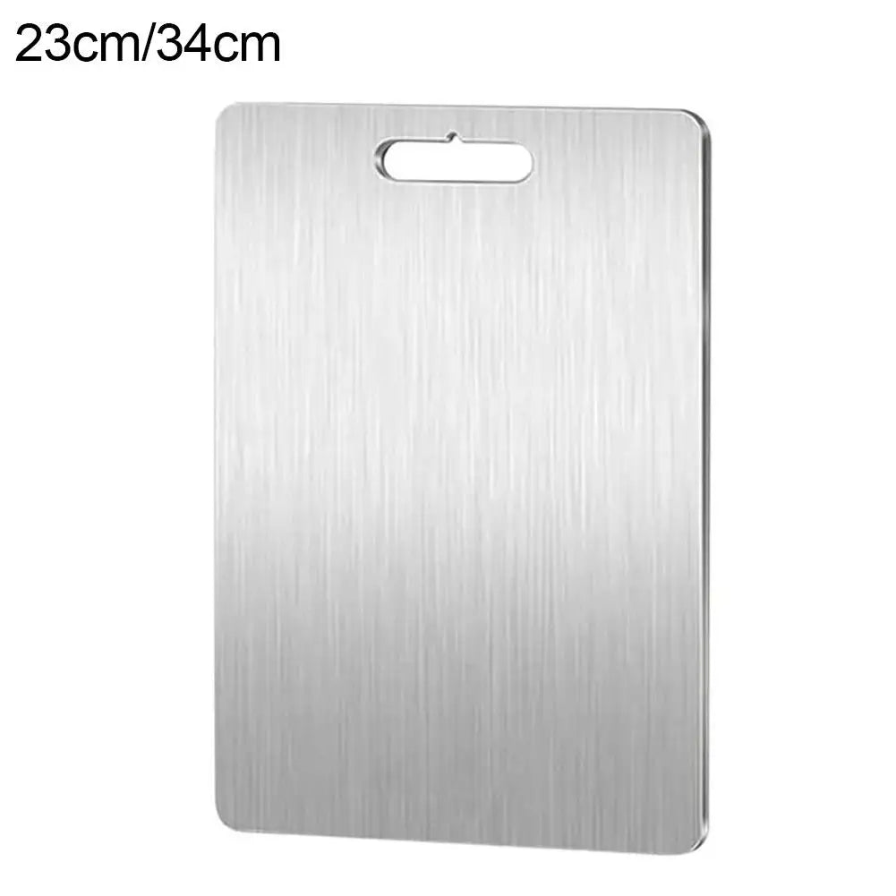 Heavy-Duty Stainless Steel Chopping Board – Antibacterial Heat-Resistant Prep Board for Meat & Fruits - 23 x 34cm