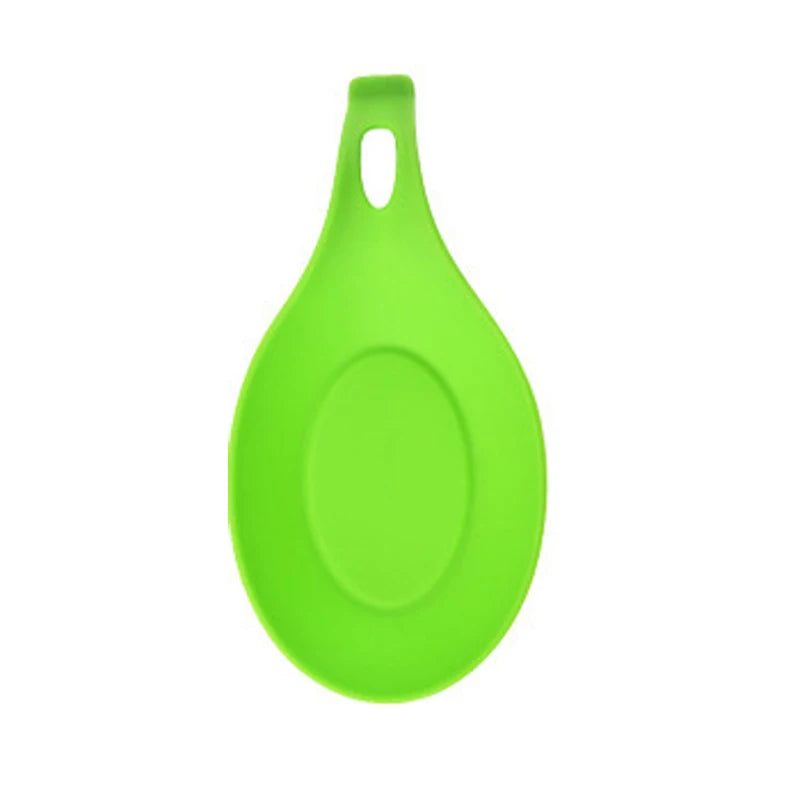 Silicone Spatula Holder Placemat – Heat-Resistant Kitchen Utensil Rest Tray & Countertop Protector - Green