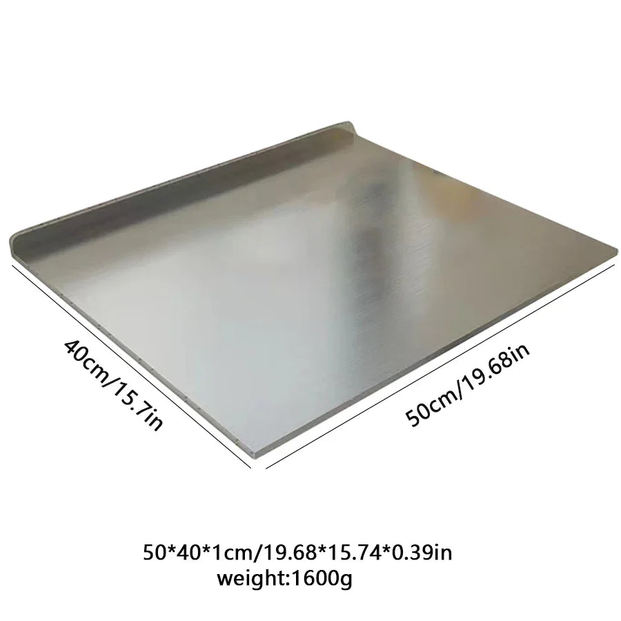 Stainless Steel L-Shaped Countertop Cutting Board – Antibacterial Kneading & Chopping Board for Kitchen - 1PC silver L