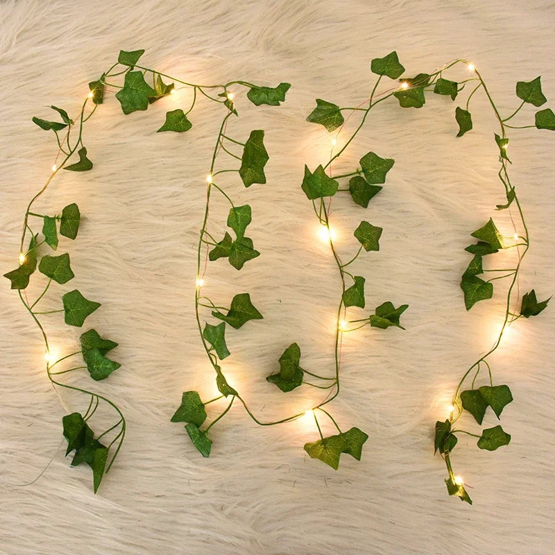 LED Artificial Green Ivy Leaf Vine Fairy String Lights – Hanging Garland Lamp for Room Decor, Garden, Bridal Shower & Parties - Product Photo 3