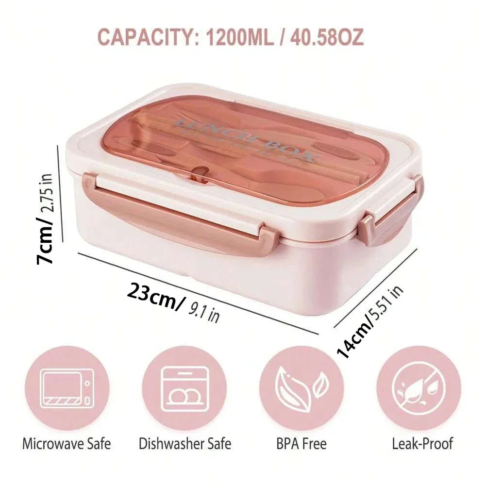 Adult Bento Box with 3 Compartments Lunch Container for Men Women Portable Lunchable Food Storage Back To School Microwave Safe - Product Photo 6