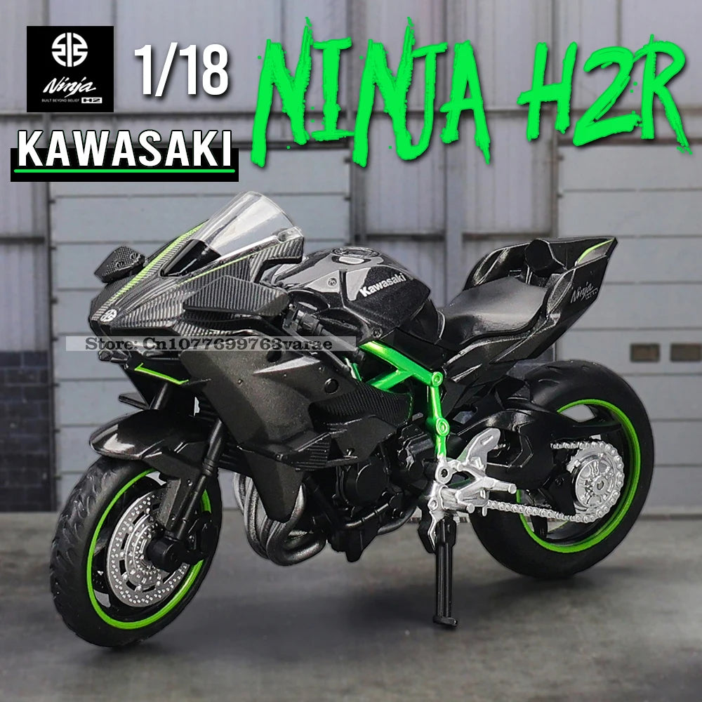 MSZ 1:18 Scale Diecast Alloy Motorcycle Model – Replica Suzuki GSX-R1000 & Yamaha YZF-R1 Static Display Superbike - 1-18 Ninja H2R
