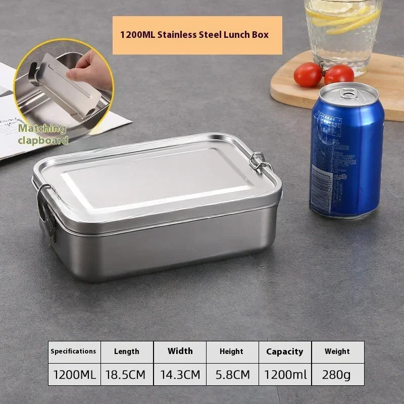 Eco-Friendly Stainless Steel Lunch Box – Leakproof Metal Bento Box for School & Work - 1200ml - China Mainland