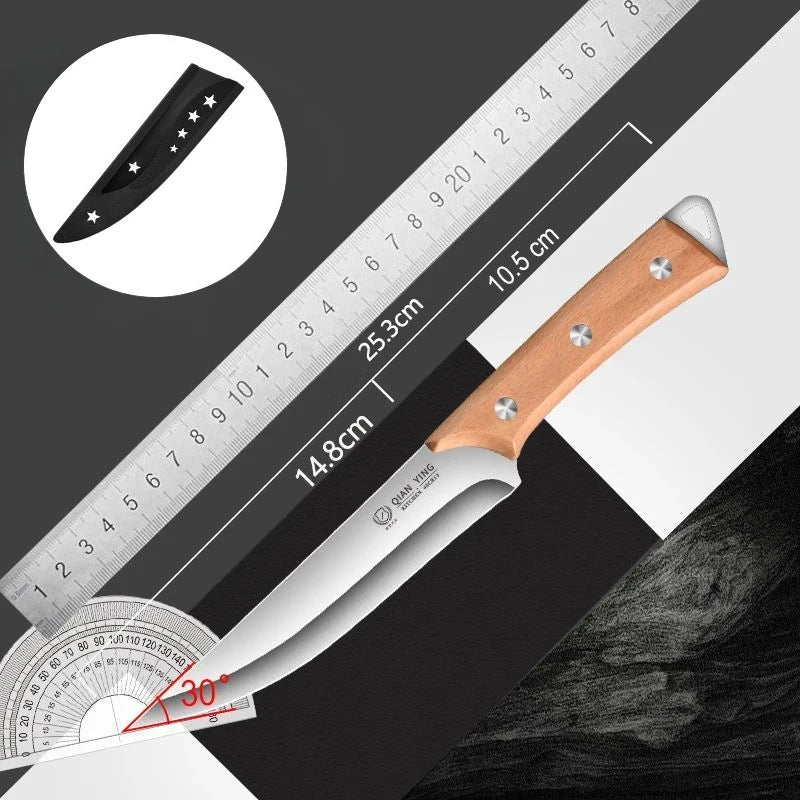 COOKCRAZE Forged Fish Slicing & Meat Boning Knife – Razor Sharp Stainless Steel Chef Knife for Kitchen & BBQ - 1pcs B