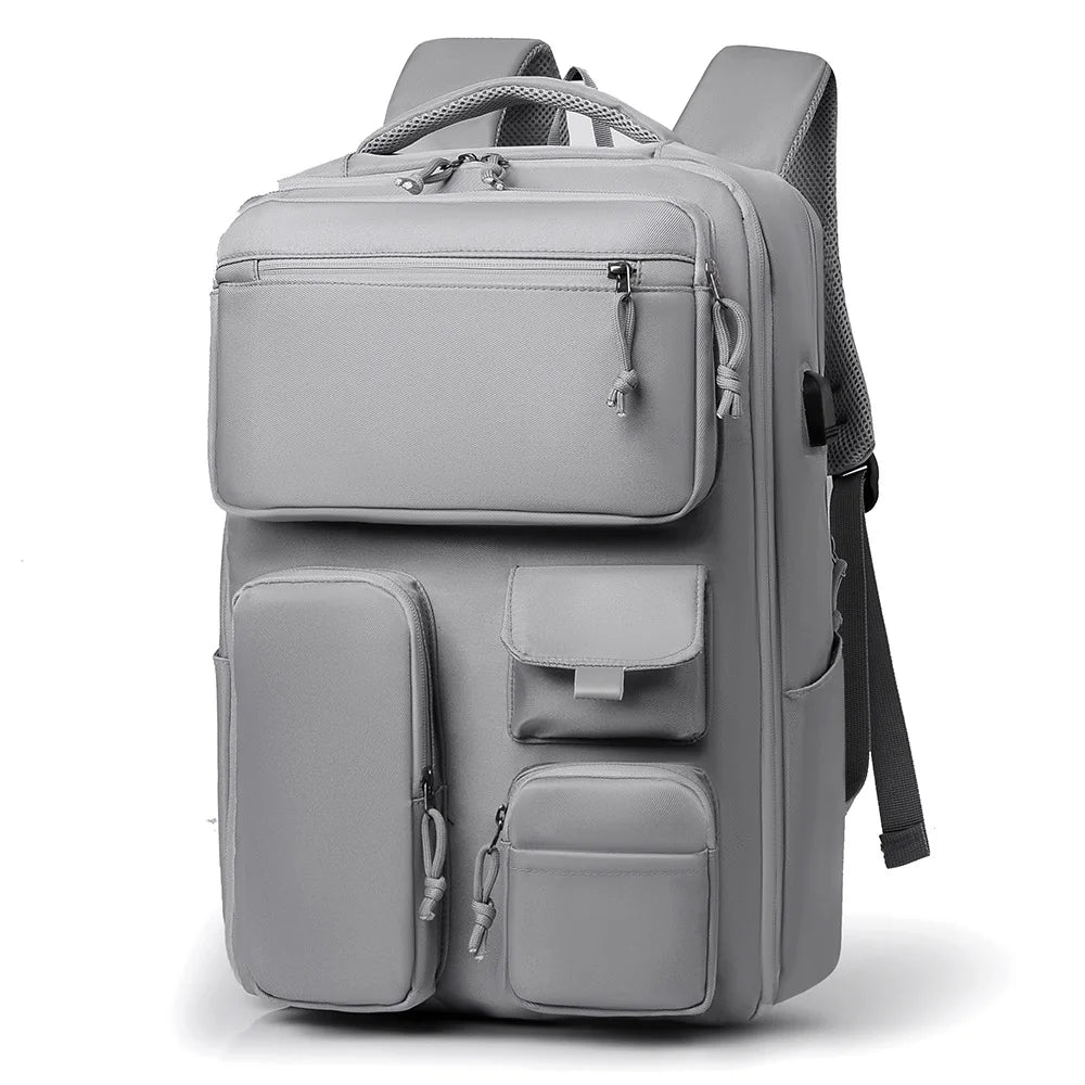 Multi-Pocket 15.6 Inch Laptop School Backpack - YS5528-Grey