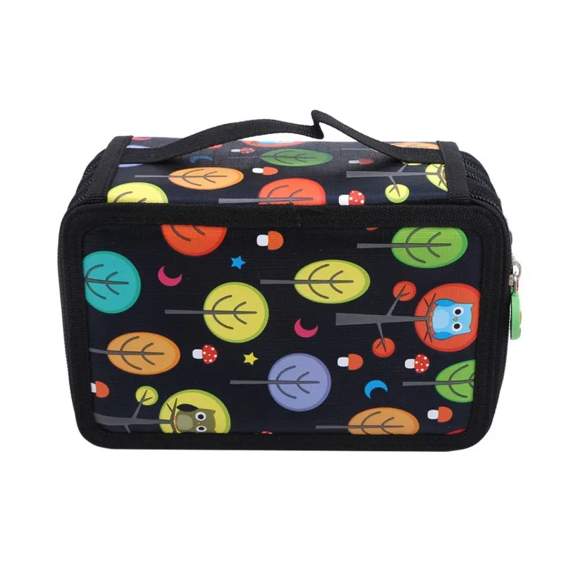 Multi-Slot Art Sketch Pencil Case (32/52/72 Slots) - Black 72 hole