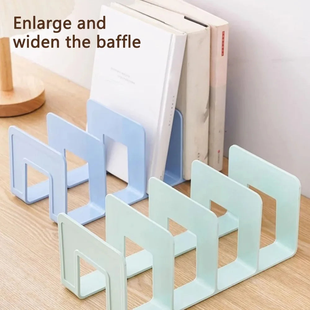 Space-Saving Vertical Book Holder – 4-Section Desk Organizer for Books & Files - Product Photo 3