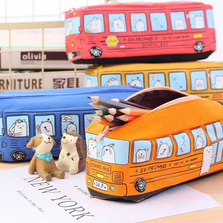 Large Capacity Cartoon Bus Pencil Case - Product Photo 2