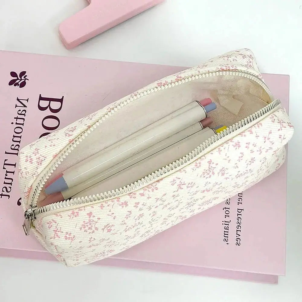 Cute Floral Pattern Pen Pouch – Multifunctional Large Capacity School Supplies Organizer - Product Photo 2