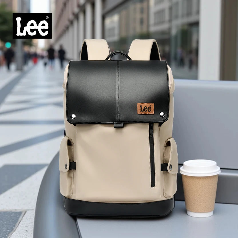 LEE Korean Style Flip Leather Backpack | 16 Inch Laptop Bag - Product Photo 3