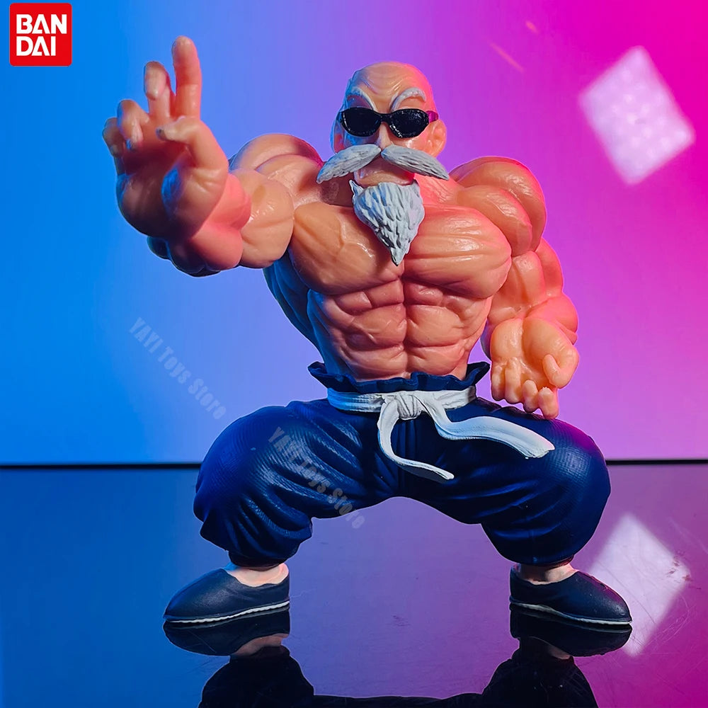 Bandai Dragon Ball Z Master Roshi MAX Power Muscle Strengthening Form Anime Action Figure – PVC Collectible Statue Model Toy for DBZ Fans - No Box
