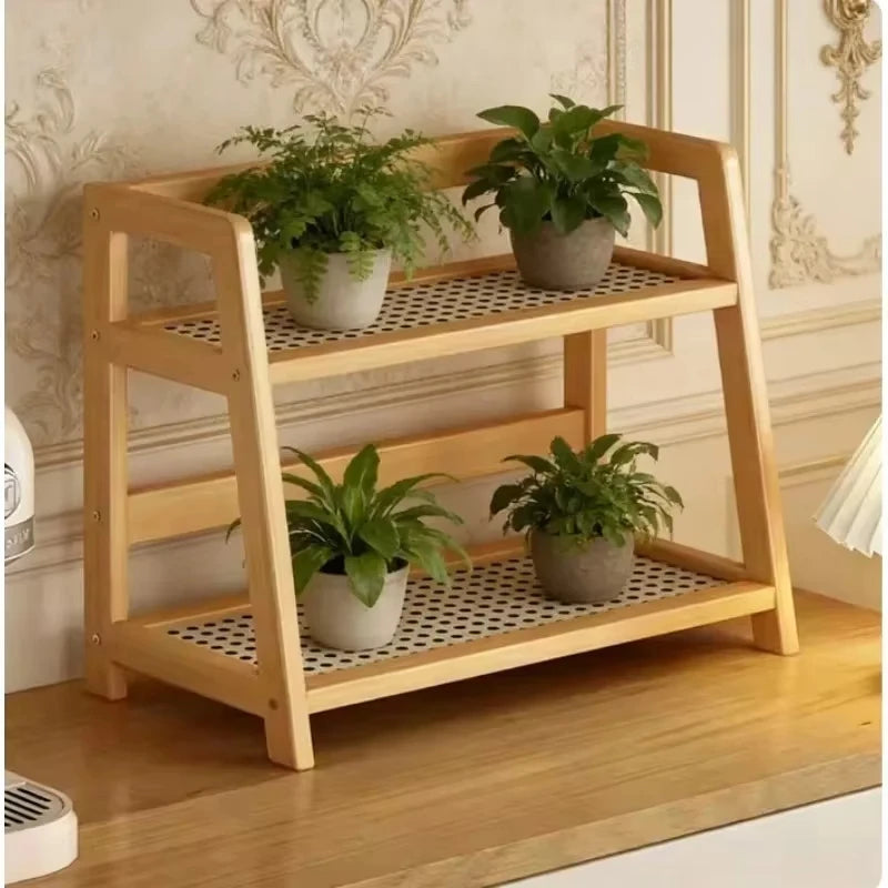 2-Layer Retro Bamboo Kitchen Shelf – Multi-Purpose Countertop Storage Holder Rack for Spices, Cosmetics & Bathroom - Product Photo 3