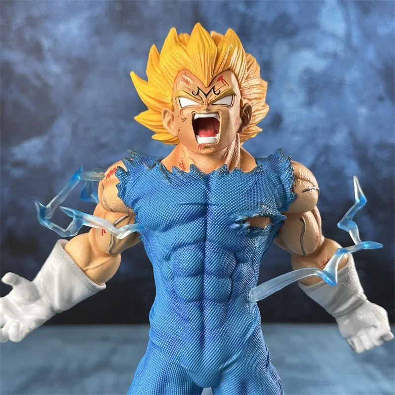 Bandai 27cm Dragon Ball Z Majin Vegeta Action Figure – Super Saiyan Self-Destruct Moment 1/12 Scale PVC Collectible Model Statue - Product Photo 4