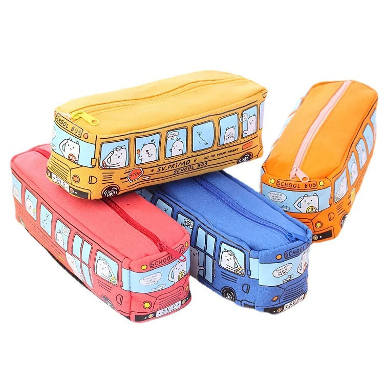 Large Capacity Cartoon Bus Pencil Case - Product Photo 5