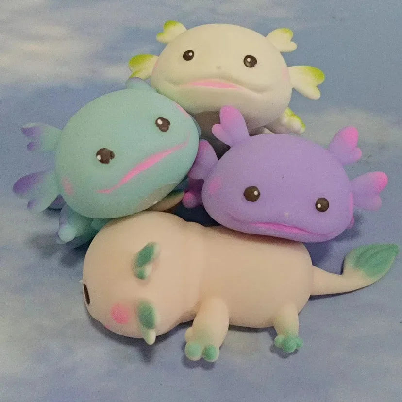 Axolotl Squeeze Ball Antistress Squishy Set – Cute Fish Slow Rising Stress Relief & Stretch Fidget Toy for Kids & Adults (1-4 Pcs) - Product Photo 3